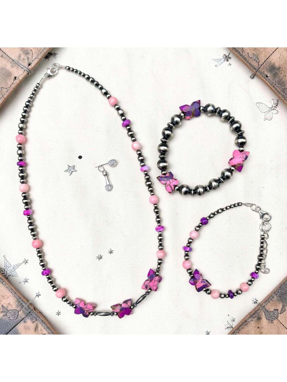 Heartsong Pink Mohave Butterfly Necklace - Picture 3 of 4